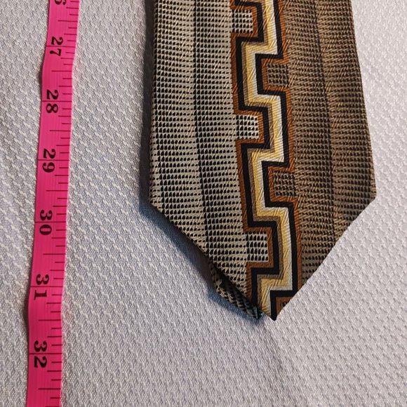 Screenplay by Martin Wong Men's Tie Size 62" Geometric Aztec Indian - Picture 2 of 5